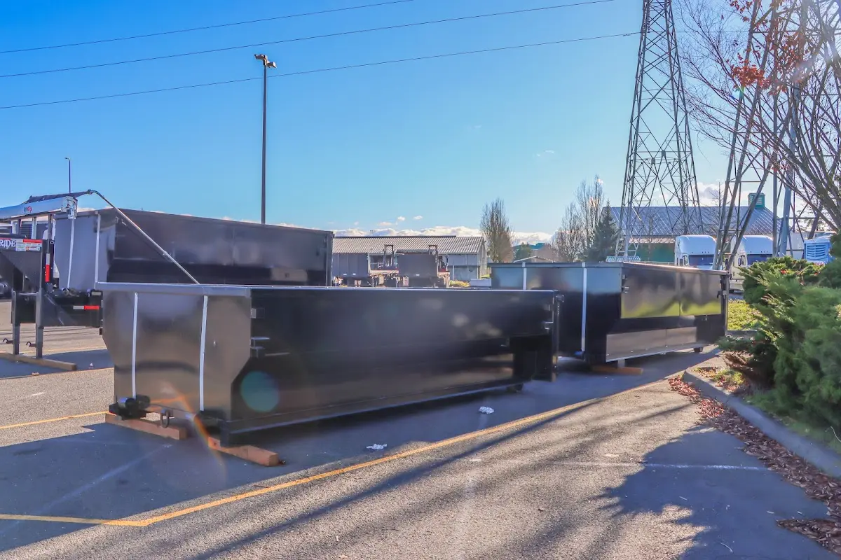 Roll-off dumpster ready for waste disposal at job site for 6 Yard Dumpster Rental in Claiborne